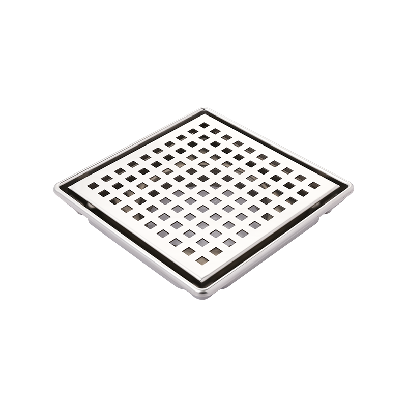SZ119-20   200x200mm 1.2mm Thickness mirror polished finished shower stainless steel tile drain with removeable cover and ABS siphon