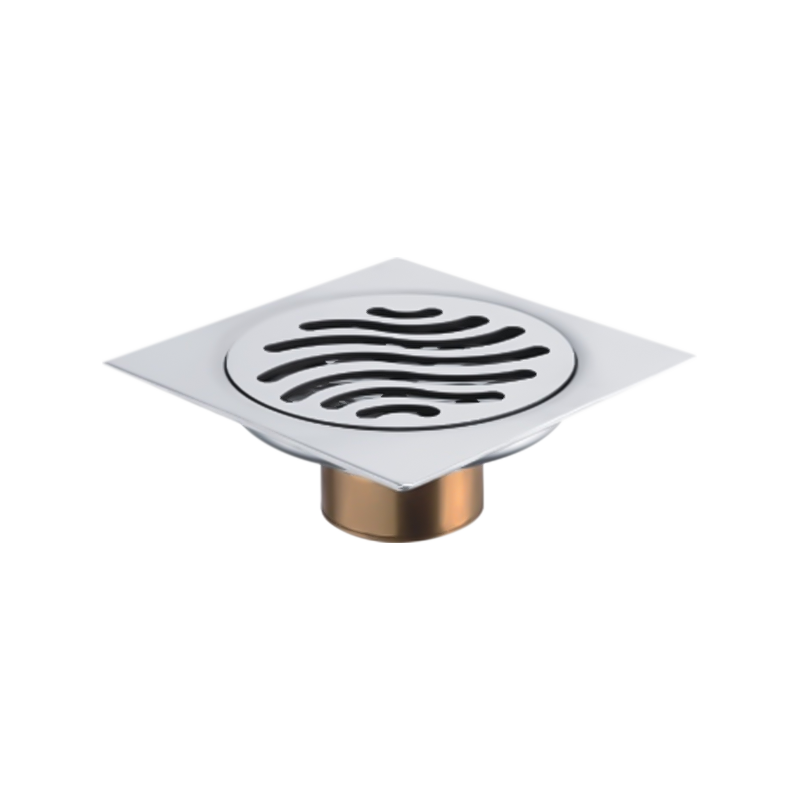 SZ115-10   100x100mm 4" x 4" Deodorized siphon stainless steel floor drain balcony with screwed grate