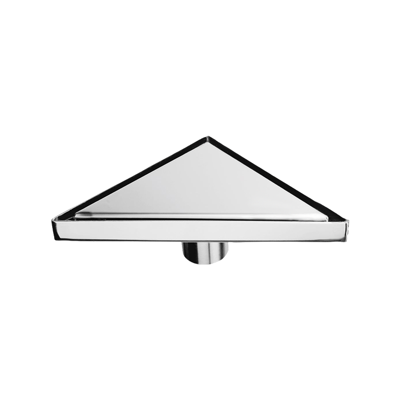 SZ1501  Polished finished stainless steel linear drain triangle for shower kitchen bathroom floor waste drain strainer