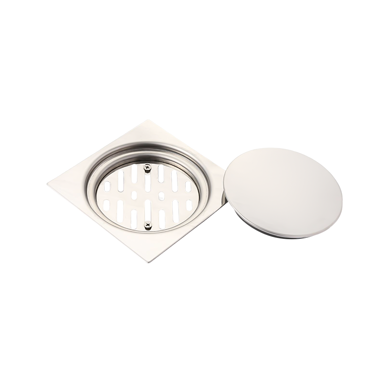 SZ104-12  120x120mm 4.8" Stainless steel floor drain rubber cover with screwed grate