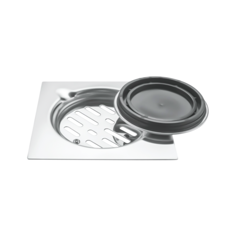 SZ104-15  150x150mm 6" x 6" Stainless steel floor drain rubber cover with screwed grate 