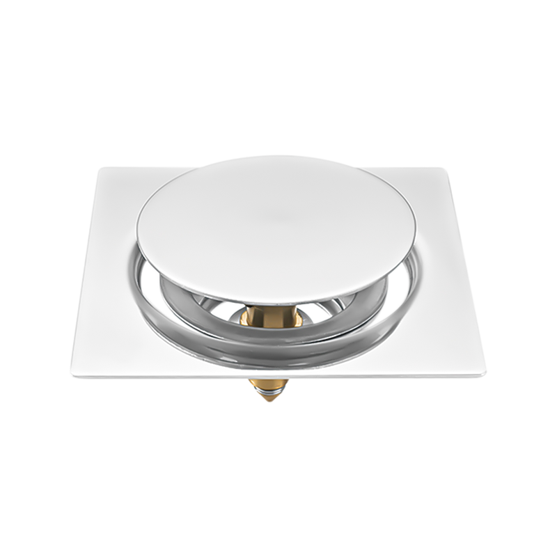 SZ106-10A   100x100mm Stainless steel kitchen roof floor drain click clack with pop-up brass cartridge