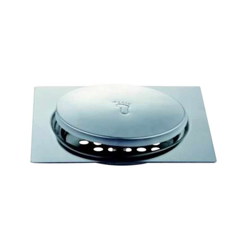 SZ106-15   150x150mm Stainless steel shower area fountain floor drain click clack with pop-up brass cartridge