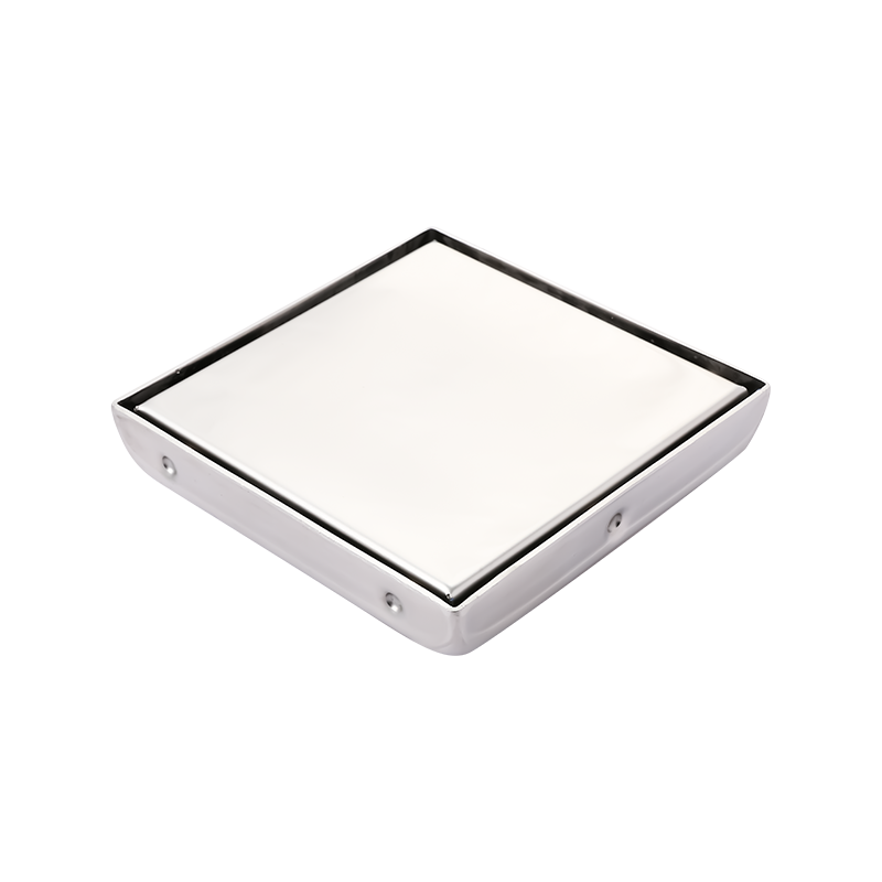 SZ120-15   150x150mm 98mm Outlet mirror polished finished  stainless steel tile drain with grate and removeable cover