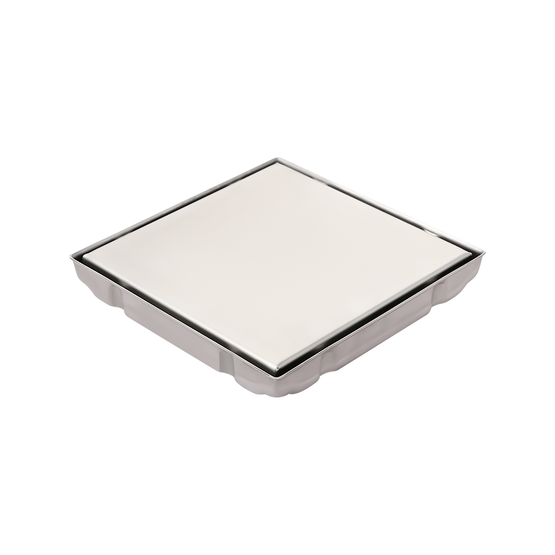 SZ121-15   150x150mm 6" x 6" Strong spiral drainage shower area stainless steel tile drain with removeable cover and ABS siphon