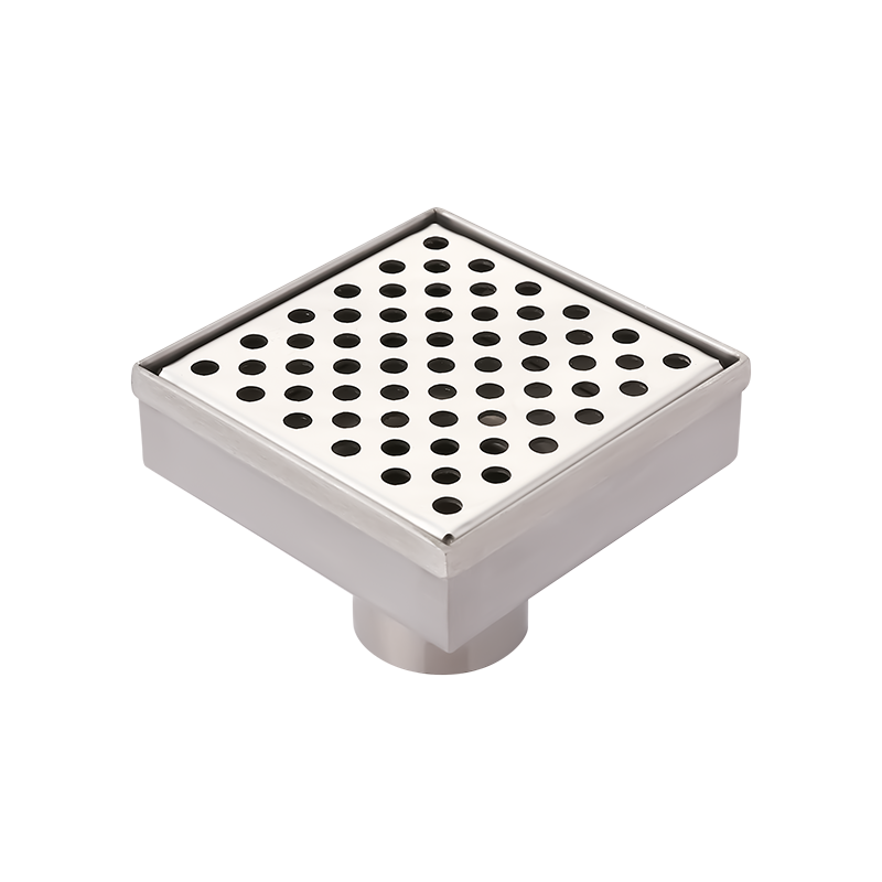 SZ123-10   100x100mm 42mm Outlet stainless steel shower drain with removeable cover and ABS siphon