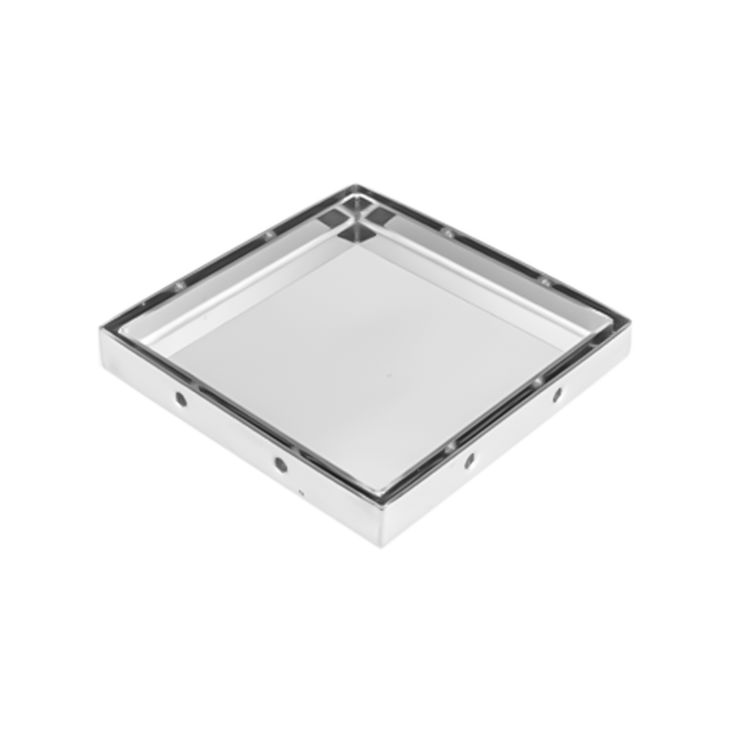 SZ114-15   150x150mm SS201, SS304 Bend process stainless steel tile drain with grate and removeable cover