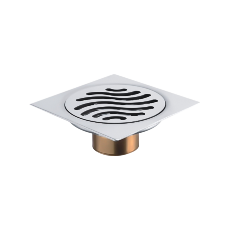 SZ115-10   100x100mm 4" x 4" Deodorized siphon stainless steel floor drain balcony with screwed grate