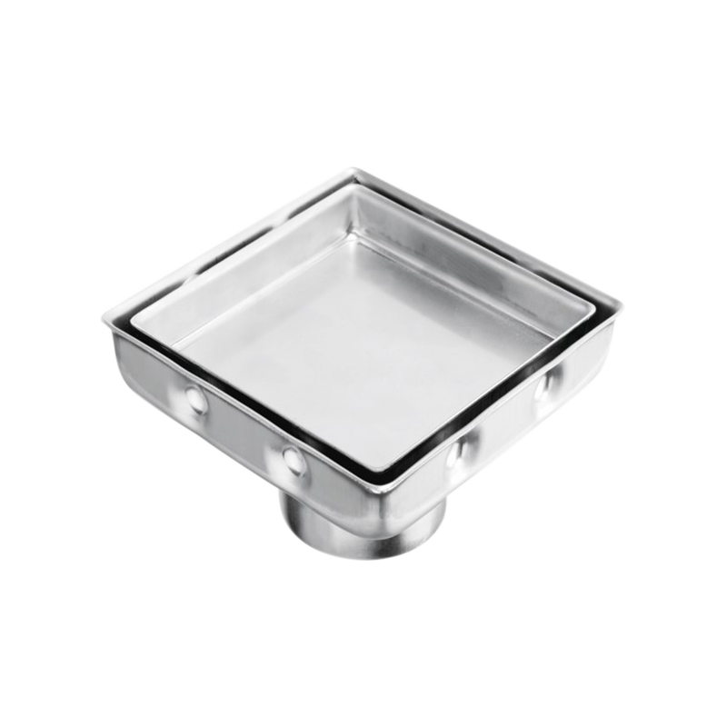SZ118-10   100x100mm 42mm Outlet stretching stainless steel tile drain with removeable cover and siphon