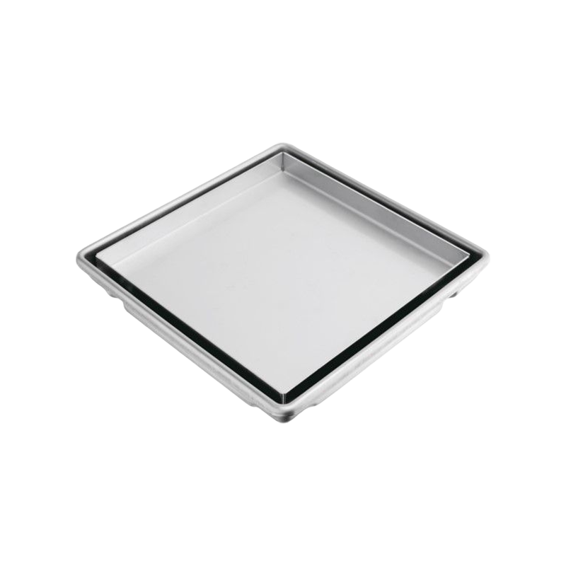 SZ118-20   200x200mm SS304  Stretching stainless steel tile drain with removeable cover and ABS siphon