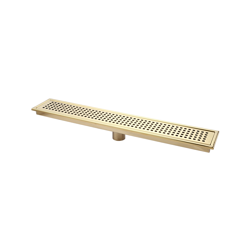 SZ1628  Maintenancemirror polished shining golden finishing  stainless steel linear drain for shower kitchen bathroom floor waste drain strainer