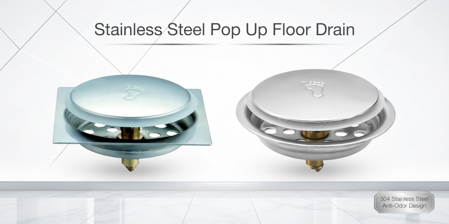 custom stainless steel pop up floor drain